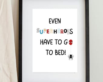 Superhero Wall Art , Set of 2 Prints, Superhero Prints for Bedroom/playroom, Superhero Wall Print, Bedroom/ playroom Decor, Digital Download