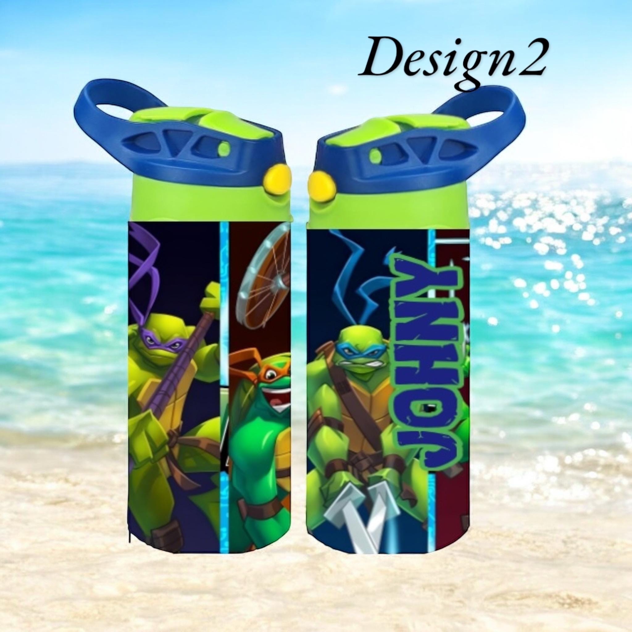 Personalized Ninja Turtle , Kids tumbler , flip top water botlle