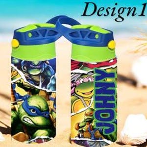 Personalized Ninja Turtle  , Kids tumbler , flip top water botlle  , 12oz kids tumble