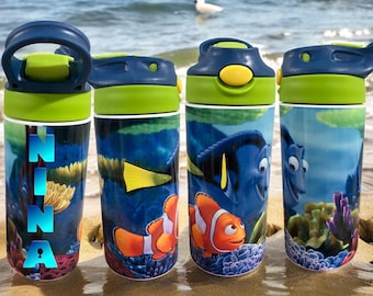 Personalized Finding Nemo    , Kids tumbler , flip top water botlle  , 12oz kids tumble