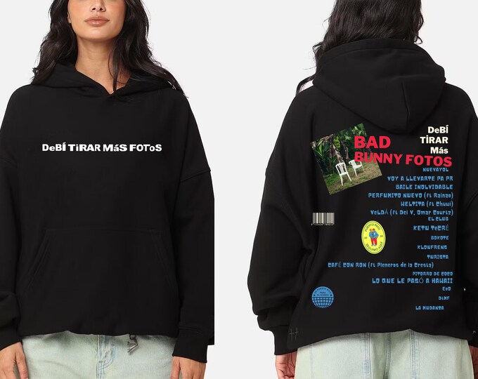 Sweat à Capuche Imprimé 'Bad Rapper Bunny' - Homme/Femme, Tailles XXS à 4XL, Style Vintage - 10