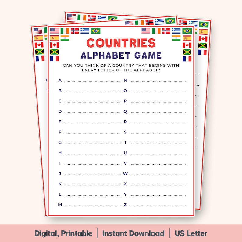 Countries Alphabet Game, A to Z Geography Game, Country Name ABC ...