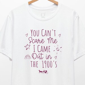 Funny pride shirt, born in the 1900s, retro gay pride T-shirt, unique pride design, queer nonbinary tee, humorous pride tee