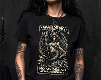 Siren Mermaid Shirt Vintage Mermaid Shirt Mystical Shirt Dark Fantasy Coastal Gothic Banshee Comfort Colors Graphic Tee