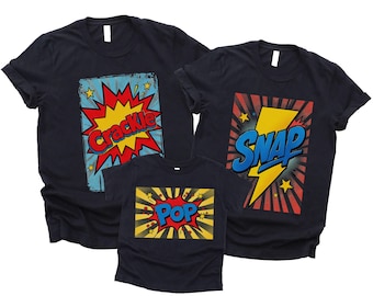 Family Snap Crackle Pop halloween costume t-shirts, Mom Dad and Me shirts Group shirts