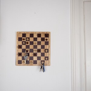 Wooden key holder, key holder, key board, chessboard gift, chessboard, wall decoration, wooden key board, wall decoration, DIY wood image 12