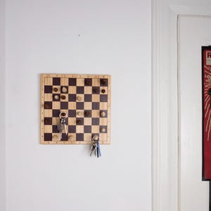 Wooden key holder, key holder, key board, chessboard gift, chessboard, wall decoration, wooden key board, wall decoration, DIY wood image 11