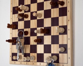 Houten sleutelhanger, sleutelhanger, toetsenbord, schaakbord cadeau, schaakbord, wanddecoratie, houten toetsenbord, wanddecoratie, DIY hout