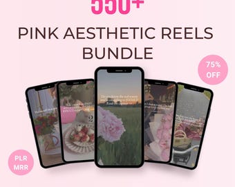 Pink Aesthetic Instagram Reels | 550+ Faceless Marketing Videos PLR/MRR