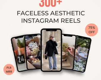 300 Reels estéticos de Instagram / Vídeos de estilo de vida sin rostro (PLR)