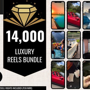 14,000 Luxury Reels Rich Lifestyle Videos Reels, Cars, Yacht, Plane, Millionaire, TikTok, Instagram, YouTube, Digital Marketing, MRR, PLR