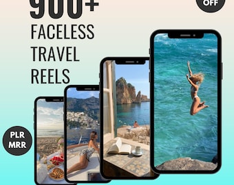 Oltre 500 rulli Instagram di viaggi e spiaggia / Video di vacanze senza volto PLR