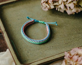 Custom Adjustable Microcord Macrame Bracelet: choose 2 or 3 colors