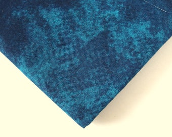 Dark Blue Blender Washart Blue and Teal Watercolor Cotton Quilting Fabric by MM Fab Half Yard