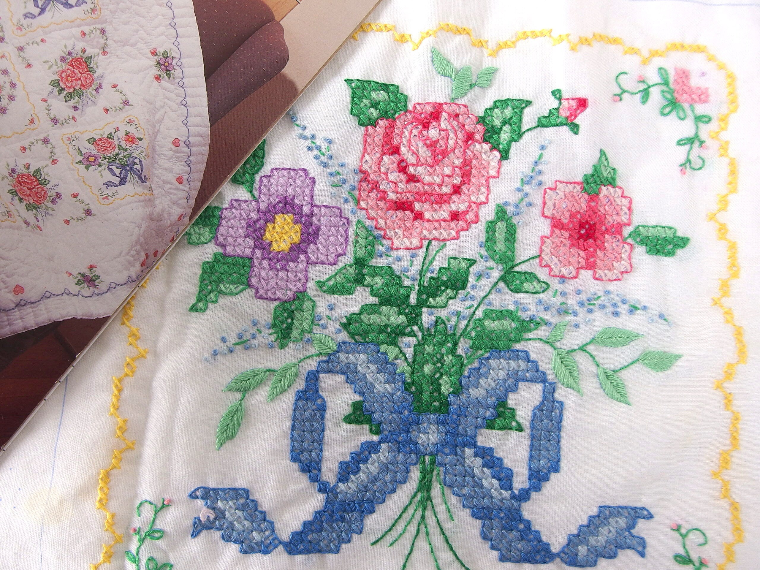 Cross Stitch Quilt Top to Finish UFO Quilt Top 10.25 Etsy