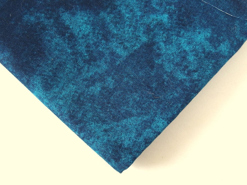 Dark Blue Blender Washart Blue and Teal Watercolor Cotton Quilting Fabric by MM Fab Half Yard