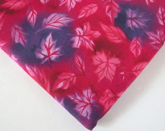 Autumn Sky for Pinnacle Quilting Fabric, Purple and Deep Pink / Red Leaves, 1.75 Yards