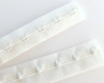 White Hook and Eye Tape with Extension, 32 Inches, 81 cm