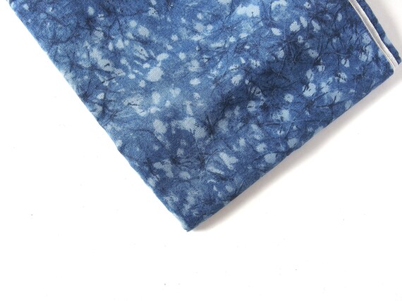 Dark Blue Blender Washart Blue and Teal Watercolor Cotton Quilting Fabric by MM Fab Half Yard