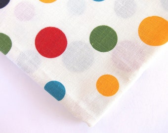 Vintage Polka Dot Fabric, Cotton, 1 1/8 Yards x 35.5 Inches