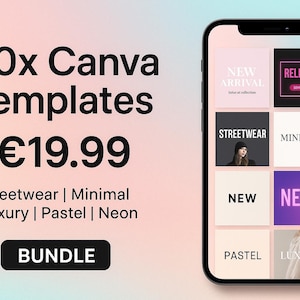 Instagram Canva Templates | 30 Editable Social Media Post Templates | Aesthetic Minimalist Instagram Marketing Kit for Small Business