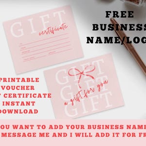 Cupón de regalo imprimible: plantilla editable / Tarjeta de regalo personalizada para cualquier ocasión / Descarga digital instantánea
