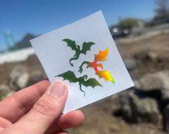 3 piece Dragons | Booktok | Fantasy | Reading | Dragons | Vinyl Decal