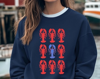 Fisherman Aesthetic, Lobster Sweatshirt, Coastal Clothing, Trendy Lobster Sweatshirt, Lobster Lover Gift, Nautical