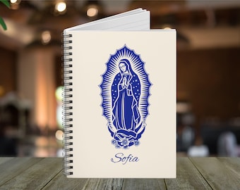 Diario personalizado de Nuestra Señora de Guadalupe, diario de la Virgen de Guadalupe, diario de oración, regalo católico, regalo Virgen de Guadalupe