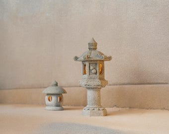 Japanese Lantern | Japanese Stonework - Pagoda | Japanese Pagoda | Zen Monk Miniature | Zen Monk | Tea Pet | Monk Statue | Zen Statue |