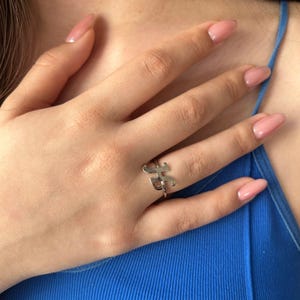 Personalisierter Silber Brief Ring - Benutzerdefinierte Anfangsbuchstabe Ring - Personalisierter Monogramm Ring