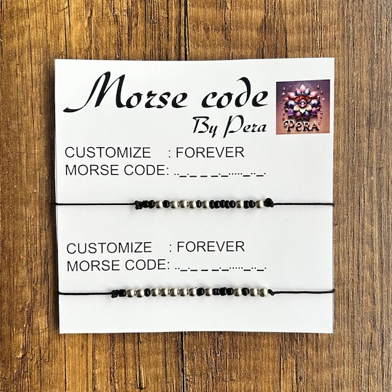 Personalized Morse Code Couple Bracelet Set: Hidden Message