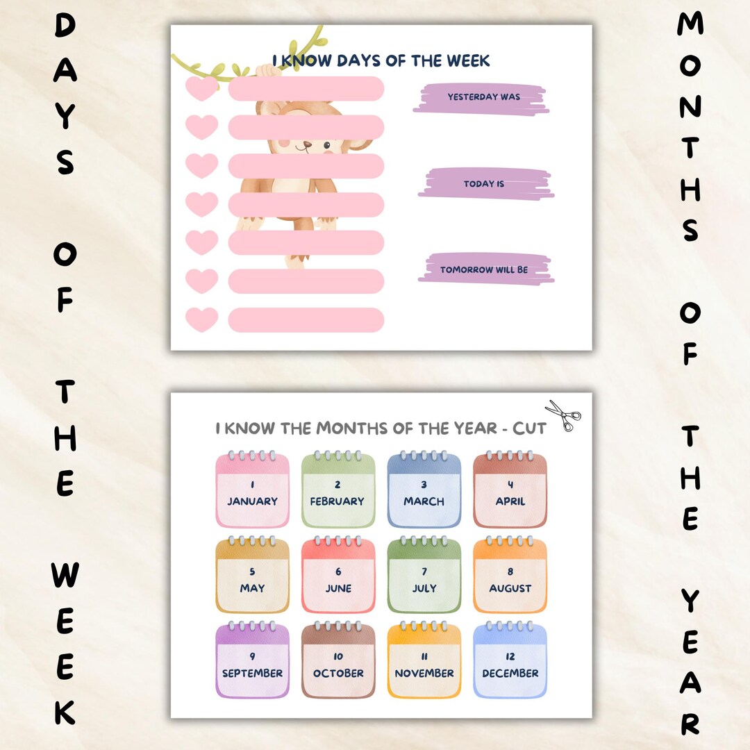 Learning Calendar for Kids – Learn Months, the Days and Calendar ...