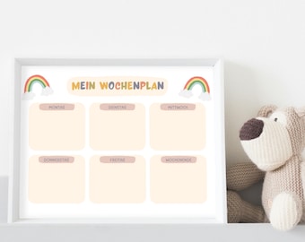 Routineplan für Kinder | Morgenroutine und Abendroutine für Kinder Baustelle | Augaben Kinder | Montessori Routineplan