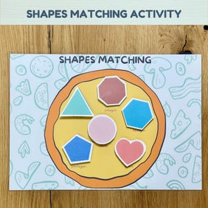 Shape Match |  Matching Montessori Educational Cards | Preschool and Homeschool Printable | Pizza shapes