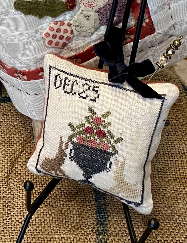 Christmas Dec 25 Cross Stitch Pillow Digital Pattern - Etsy New Zealand