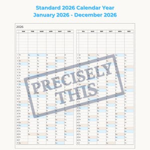 Inserto per il tracker annuale Hobonichi Weeks 2026 (download digitale), dimensioni adatte