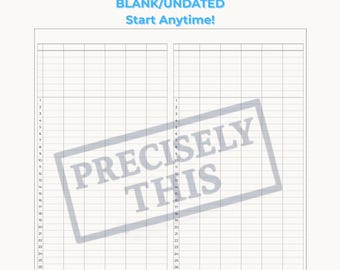 Hobonichi Weeks Yearly Tracker Insert – Undated, Printable (Digital Download) - Start Anytime
