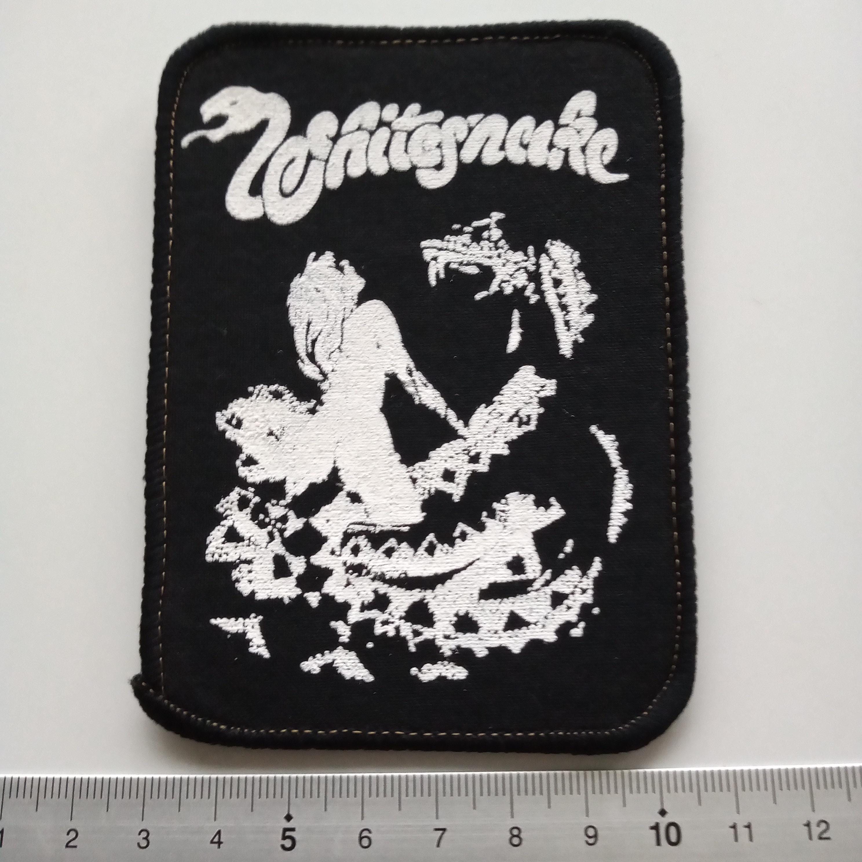 「ホワイトスネイク」パッチ（ヴィンテージ刺繍ワッペン） MD蛇Wロゴ新品◎Whitesnakeホワイトスネイク□イングランド刺繍