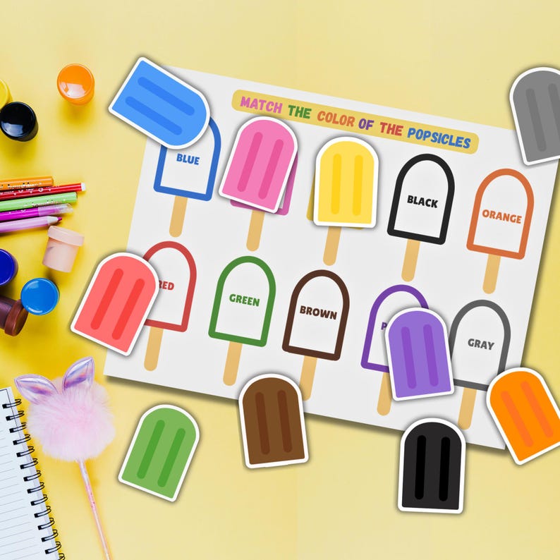 Match the Popsicle Colors | Color Matching Activity| Kids Activity ...