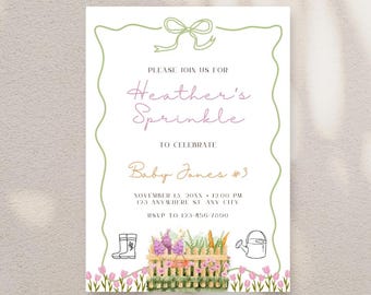 Elegant Garden Baby Shower Invitation: Floral & Pastel (Digital Download)