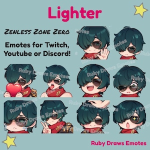Lighter Zenless Zone Zero Chibi style Emotes for Twitch, Youtube, Discord | Ready to use for Streaming Digital Download
