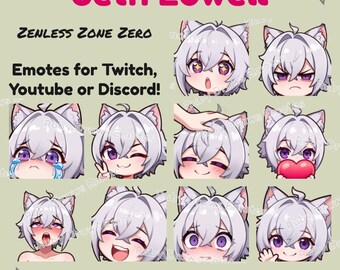 Seth Lowell Zenless Zone Zero Chibi style Emotes for Twitch, Youtube, Discord | Ready to use for Streaming Digital Download