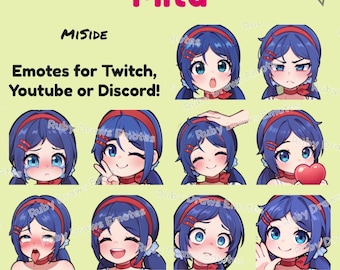 Mita (MiSide) Chibi style Emotes for Twitch, Youtube, Discord | Ready to use for Streaming Digital Download