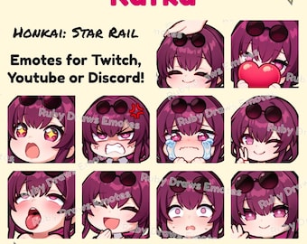 Kafka Honkai Star Rail Chibi style Emotes for Twitch, Youtube, Discord | Ready to use for Streaming Digital Download