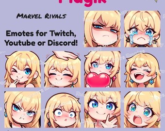 Magik Illyana Rasputina Marvel Rivals Chibi style Emotes for Twitch, Youtube, Discord | Ready to use for Streaming Digital Download