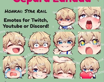 Gepard Landau Honkai Star Rail Chibi style Emotes for Twitch, Youtube, Discord | Ready to use for Streaming Digital Download