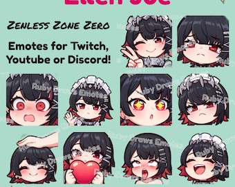 Ellen Joe Zenless Zone Zero Chibi style Emotes for Twitch, Youtube, Discord | Ready to use for Streaming Digital Download