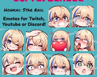 Serval Landau Honkai Star Rail Chibi style Emotes for Twitch, Youtube, Discord | Ready to use for Streaming Digital Download