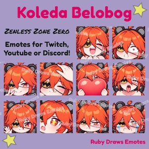 Koleda Belobog Zenless Zone Zero Chibi style Emotes for Twitch, Youtube, Discord | Ready to use for Streaming Digital Download